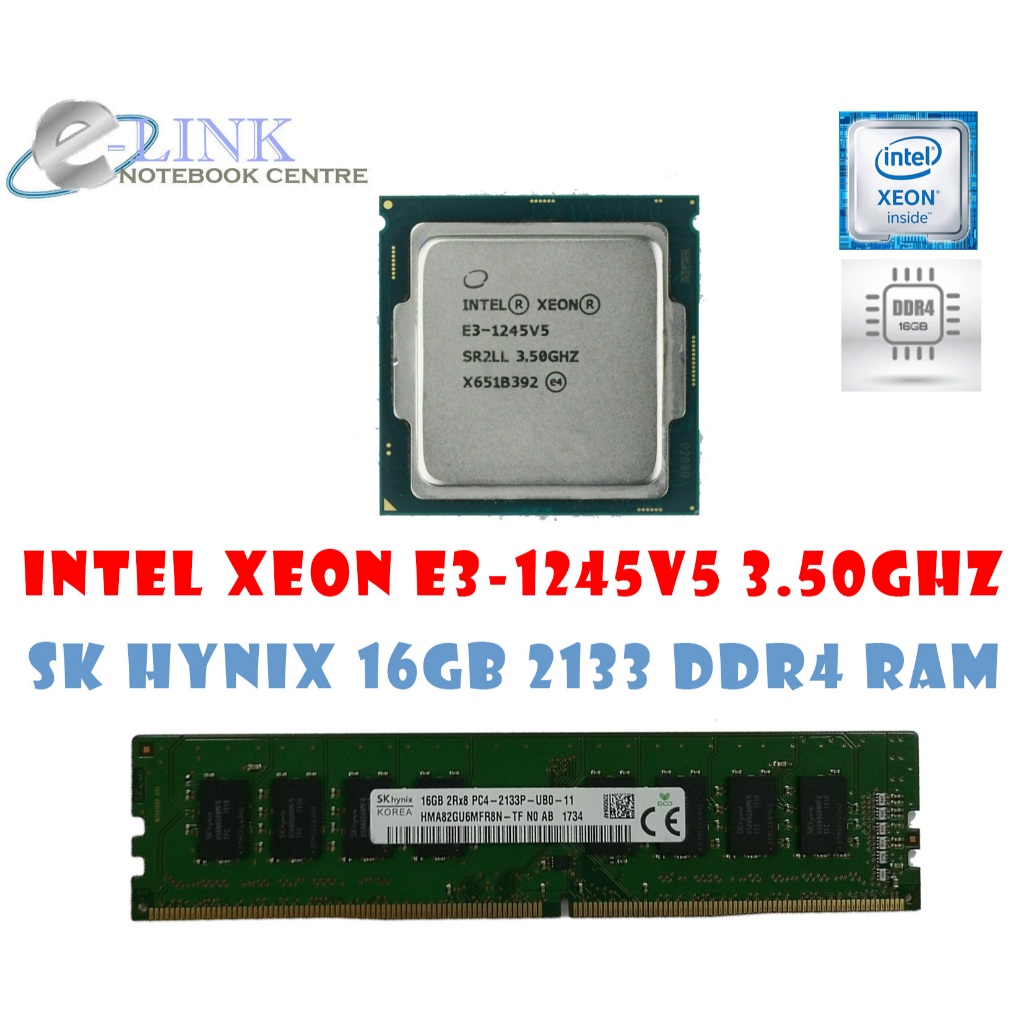 (ตกแต่งใหม่) PC 16GB DDR4 SK HYNIX 2133MHZ RAM & INTEL XEON E3-1245V5 3.50GHZ PROCESSOR