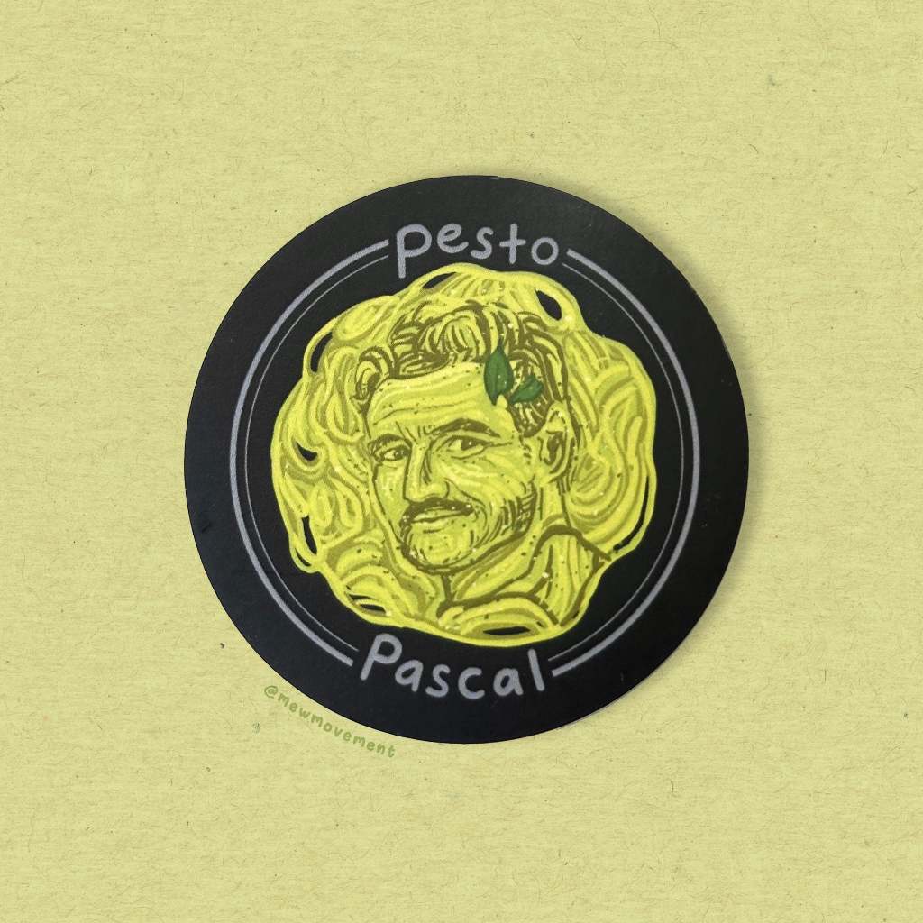 สติ๊กเกอร์ Pesto Pascal, Pedro Pascal ตลกคนดังอาหารวางน่ารักตกแต่งกันน้ํา Scratchproof Journal ภาพยน