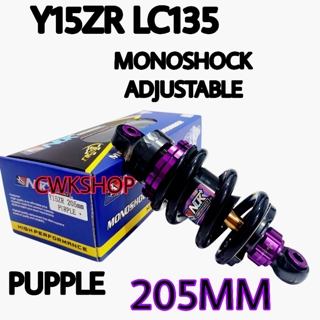 MONO NLK LC135 Y15ZR RACING MONOSHOCK NLK PERFORMANCE BLUE GOLD สีดํา