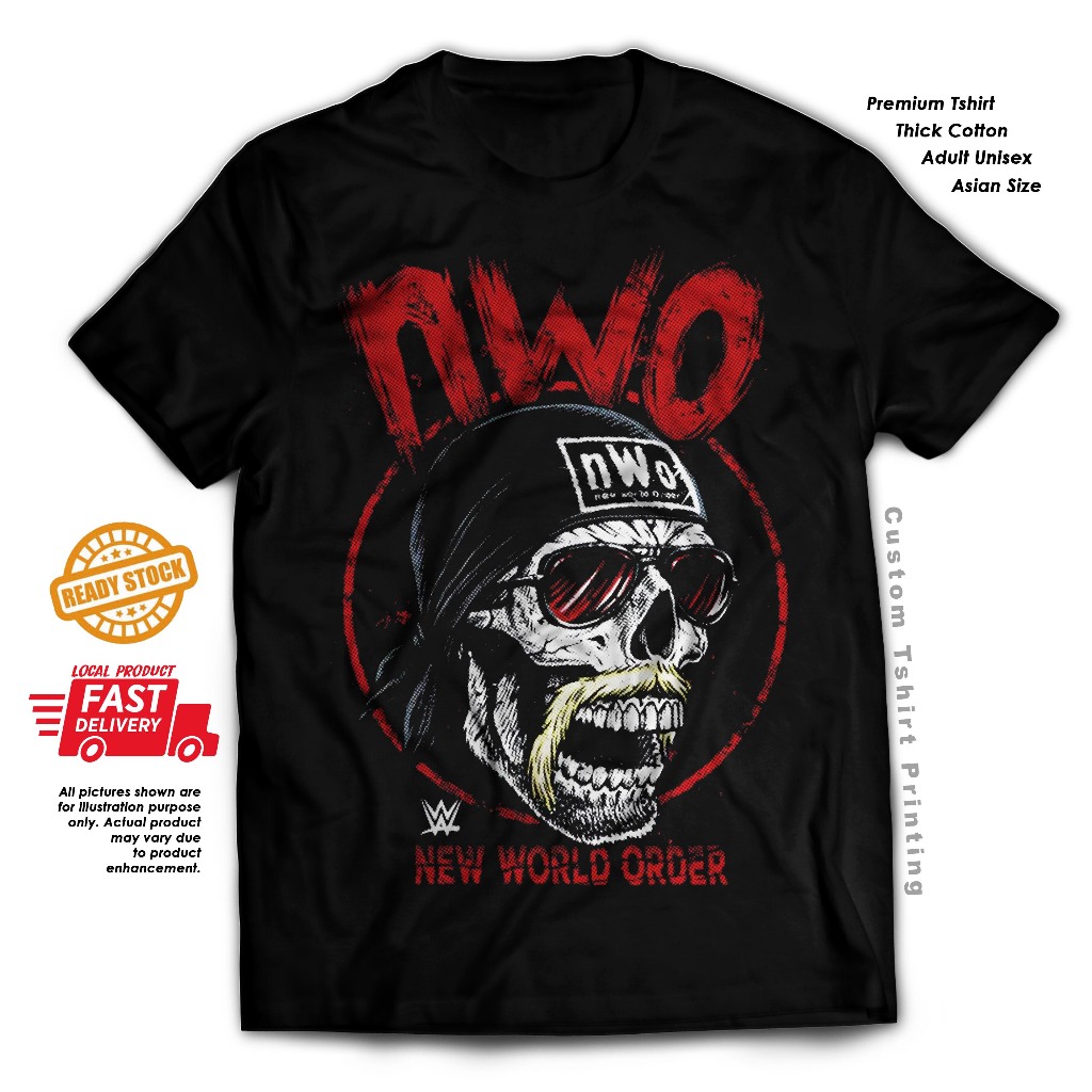 เสื้อยืดผ้าฝ้าย nWo Hogan Skull