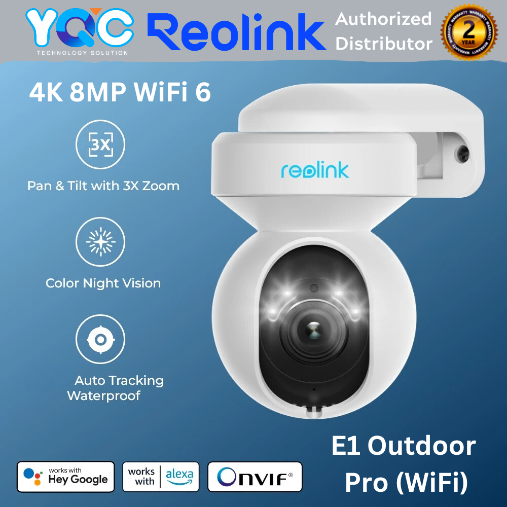 Reolink E1 Outdoor Pro 8MP/4K PTZ WiFi Camera พร้อมสปอตไลท์, การมองเห็นได้ในเวลากลางคืนสี, ซูมออปติค