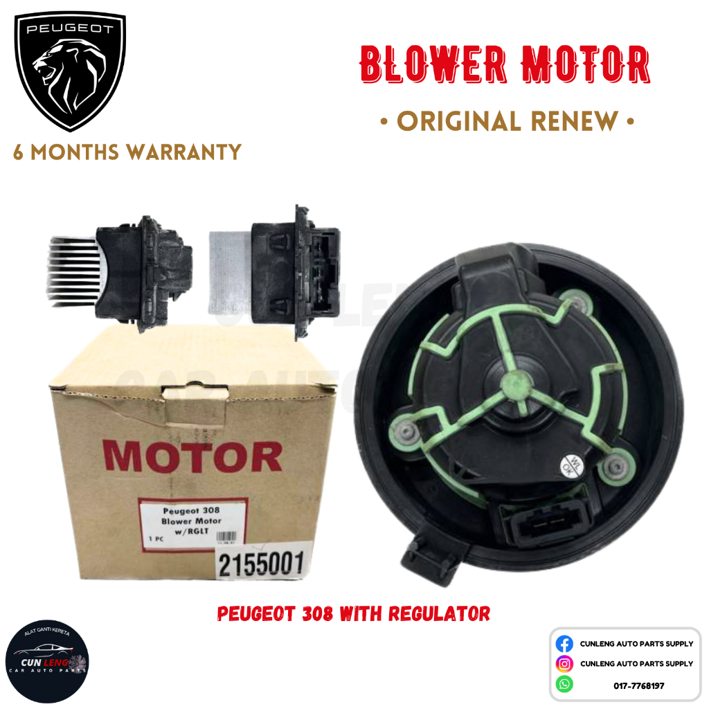 Peugeot 308 WIth Regulator มอเตอร์เป่าลมรถยนต์