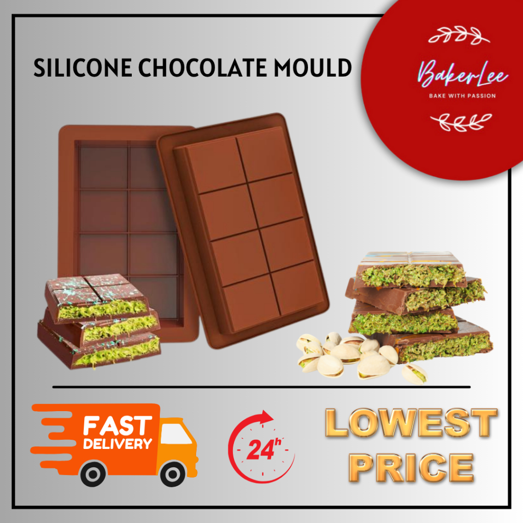 SILICONE CHOCOLATE MOULD CHOCOLATE KUNAFA PISTACHIO BAR MOULD
