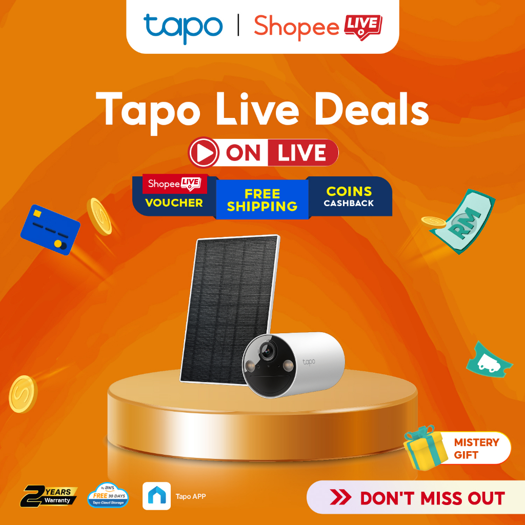 [ Watch Live & Grab Deal ] TP-Link Tapo TC82 KIT Solar‐Powered 2K 3MP Wire-Free Security Camera, Col