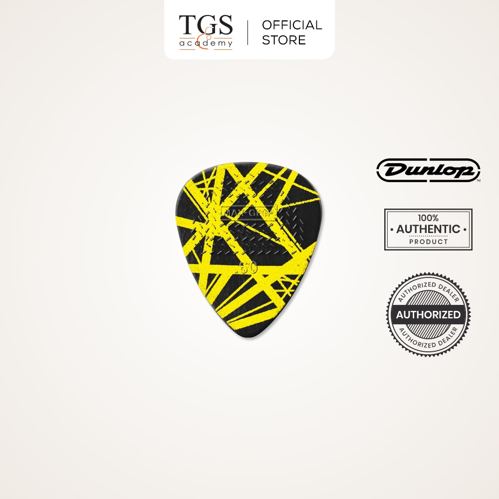 Jim Dunlop EVHP04 VH-II สีดํา/เหลือง Eddie Van Halen Max Grip Guitar Pick (0.60mm)