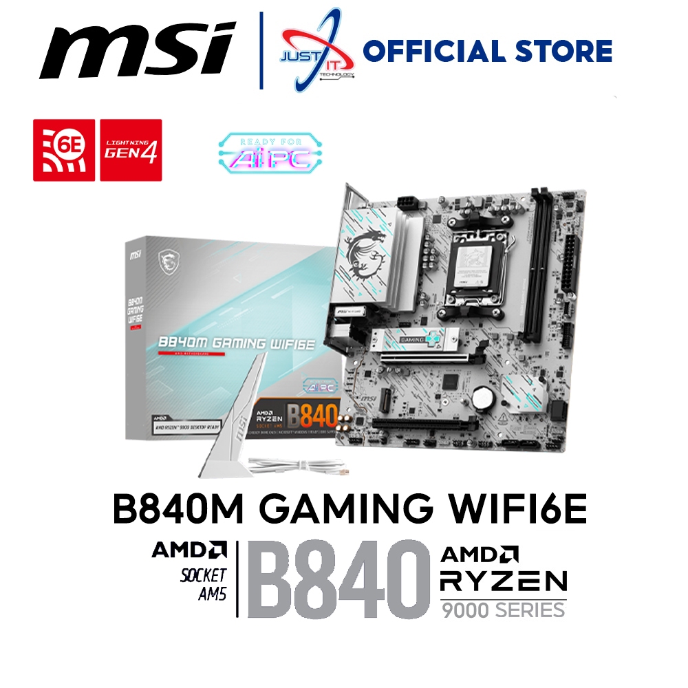 MSI B840M GAMING WIFI6E DDR5 / D5 AM5 GAMING MOTHERBOARD COMBO RYZEN 5 7600 / 7500F / 8400F / 8700F 