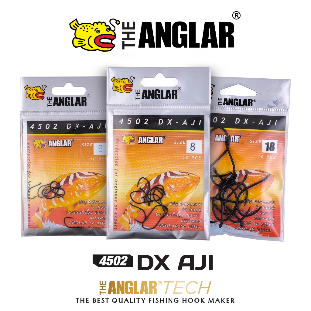 THE ANGLAR - DX AJI HOOK PACK RINGED BLACK 4502 HI-CARBON HOOK FISHING HOOK