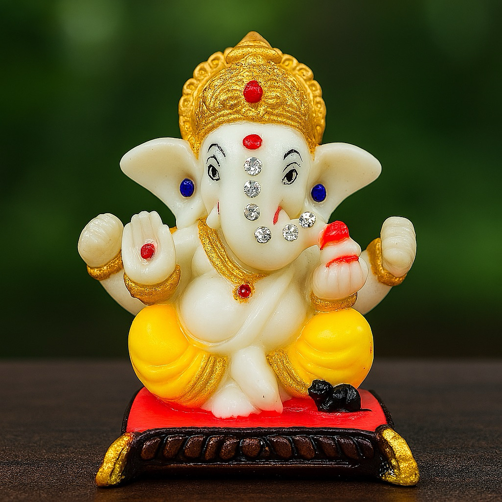 ตกแต่งรูปปั้นพระพิฆเนศไอดอล Ganpati สําหรับบ้าน แผงหน้าปัดรถยนต์ &