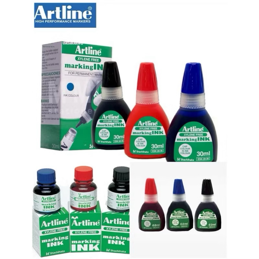 Artline Refill Ink Permanent Marker 20/30/60ml สําหรับ Xylene Free Artline 30,50,70,90,100,107R,109R