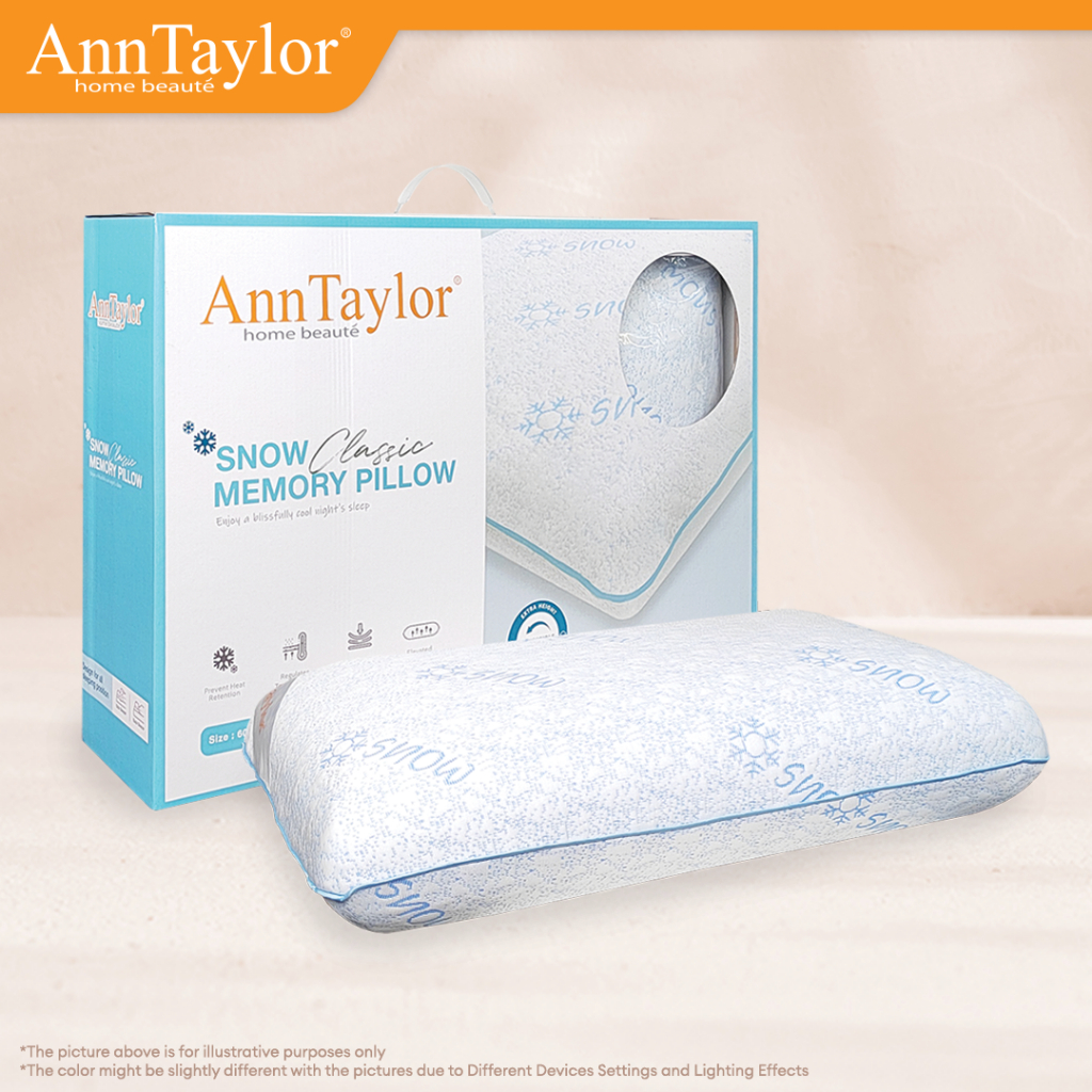 ANN TAYLOR Snow Classic Memory Pillow - Cooling Side Sleeper Support 6040 cm Washable Cover