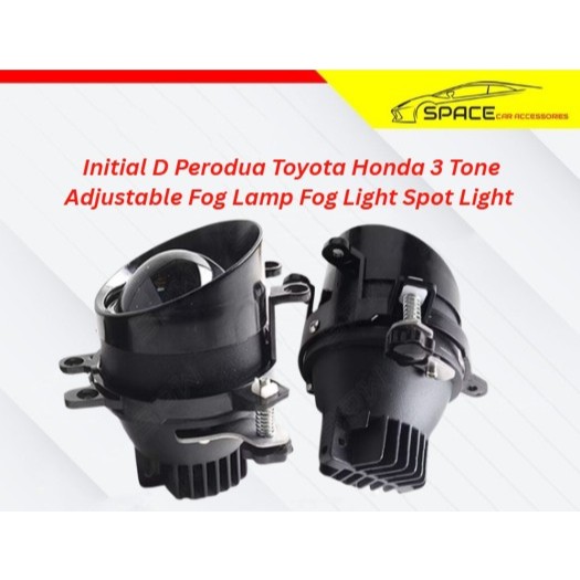 INITIAL D Universal Bi-LED Foglamp Foglight Spotlight 3 TONE ปรับหมอกโคมไฟหมอก Spot Light Perodua To