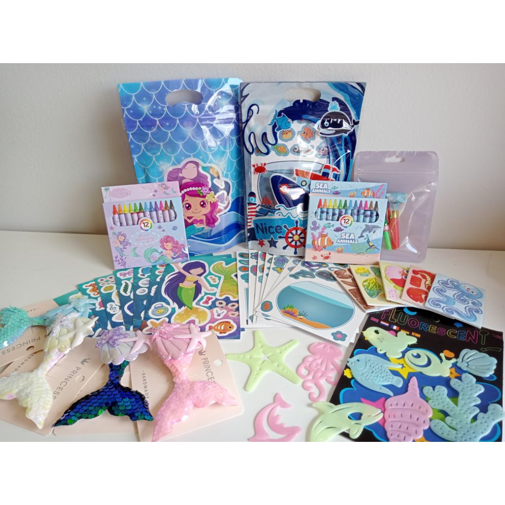 ธีมนางเงือก/Under The Sea Birthday Party Pack Goodie Bag เซอร์ไพรส์วันเด็ก/ชุด Hari Jadi Sekolah Bea