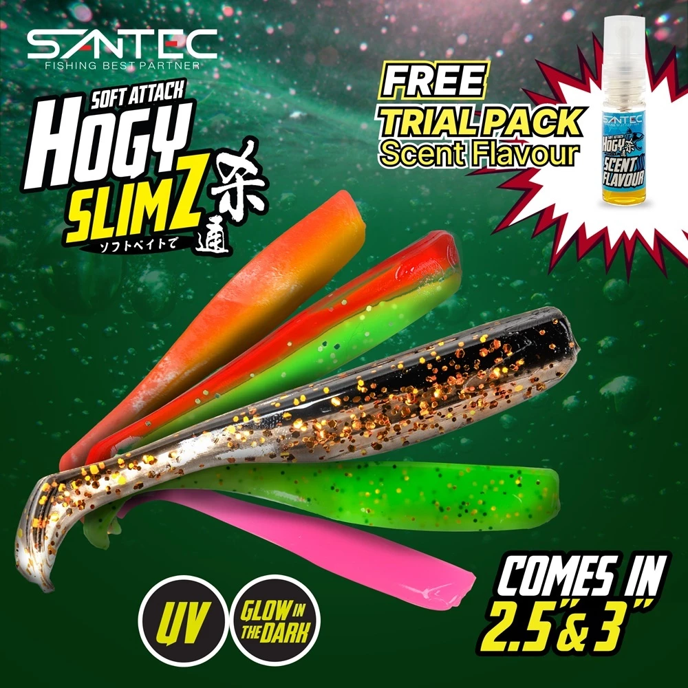 SANTEC - HOGY MINNOW LUMINOUS SLIMZ 2.5" X 8PCS /3" X 6PCS - SOFT BAIT SOFT SNAKEHEAD BUJUK