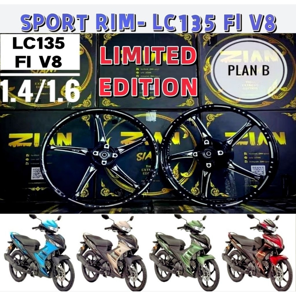 LC135 FI V8 SPORT RIM LIMITED EDITION ZIAN SIAM SP522 LAY CNC LC 135 FUEL INJECTION FG511 FG505 4 BA