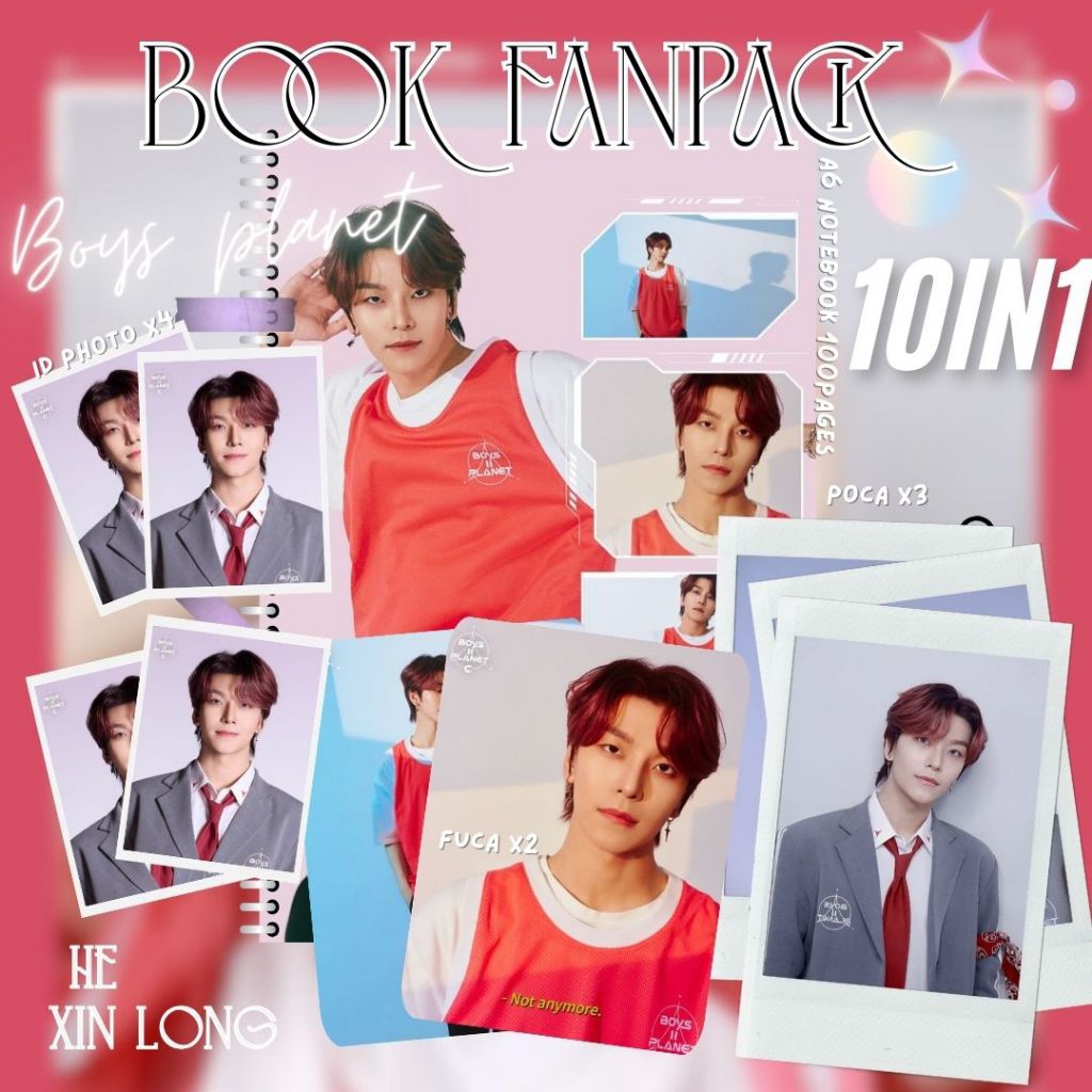 [BOYSPLANET2 XILONG] 10IN1 NOTEBOOK PHOTOCARD ID PHOTO KPOP FANKIT HE XILONG
