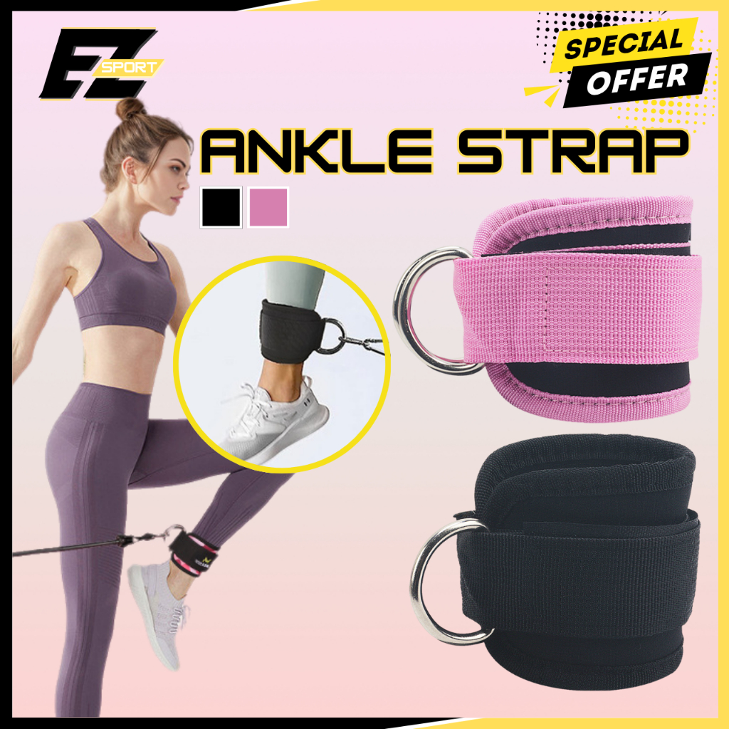EZSport 1Pair Gym Ankle Strap Tali Kaki Gym Ankle Strap Leg Strap Gym Ankle Bands NORE脚 XXil สําหรับ
