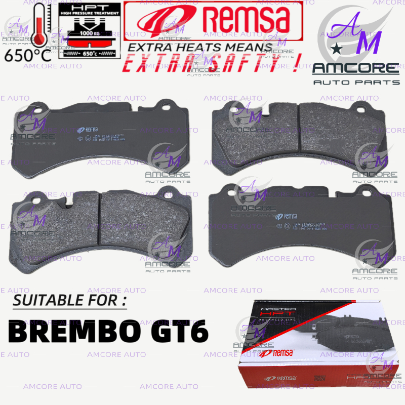 ผ้าเบรค BREMBO GT6 / CTS V6 / BM6 - ผ้าเบรค ยี่ห้อ REMSA / BREMBO GT6 CTS V6 BM6 6 POT CALIPER ผ้าเบ