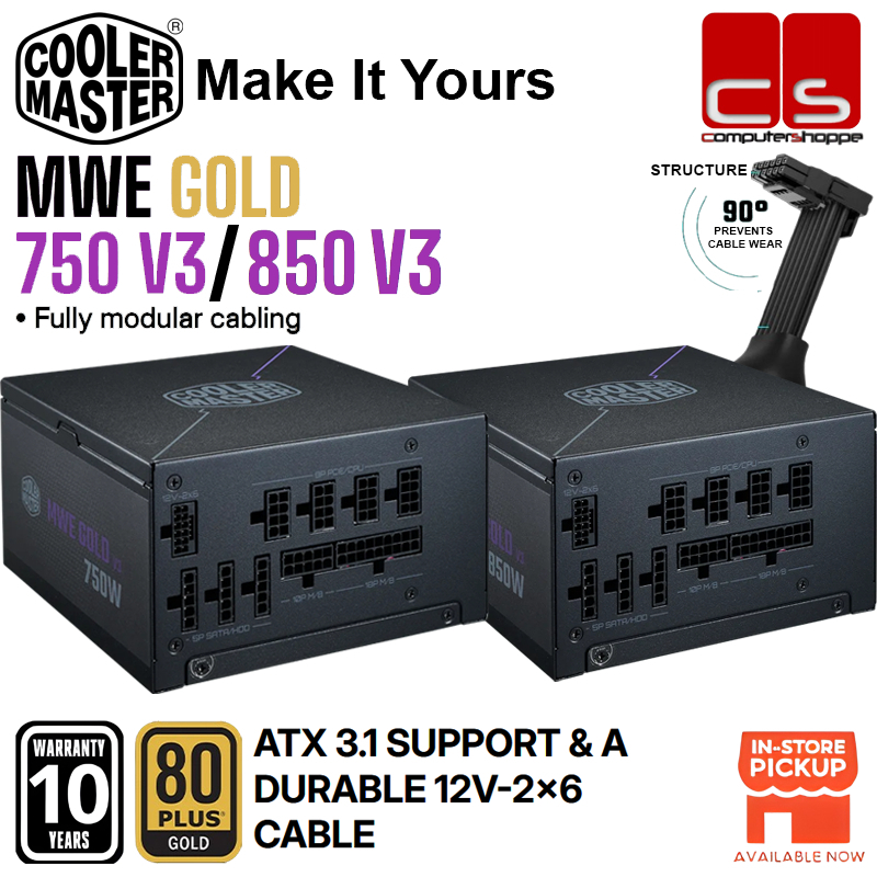 COOLER MASTER MWE Gold 750 V3 / MWE Gold 850 V3 (FULL MODULAR) ATX 3.1 PSU