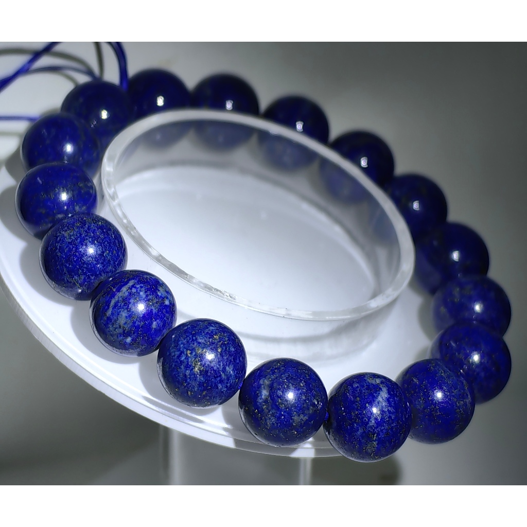 Kristal Semulajadi Lapis Lazuli Gelang (Bulat) 7 มม.-12 มม./คริสตัลธรรมชาติ Lapis Lazuli สร้อยข้อมือ