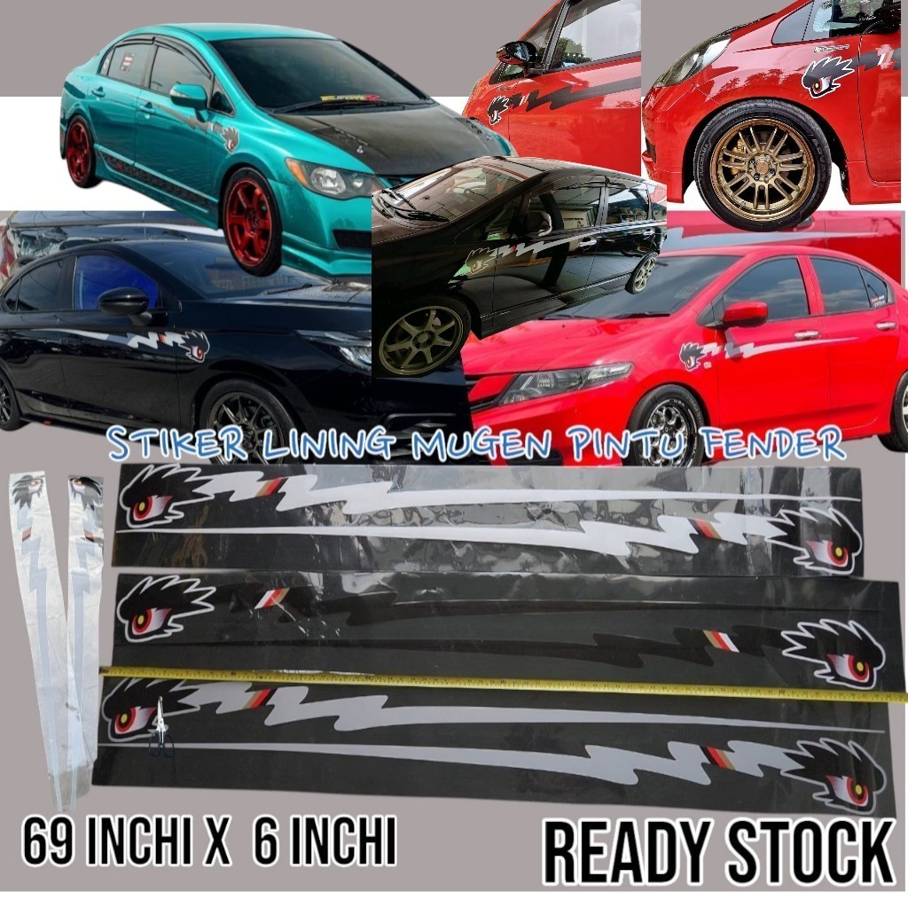 Stiker ซับใน Mugen pintu บังโคลน mirroren honda glassen jazz fl5 fk8 fd2 civic city accord honda mug