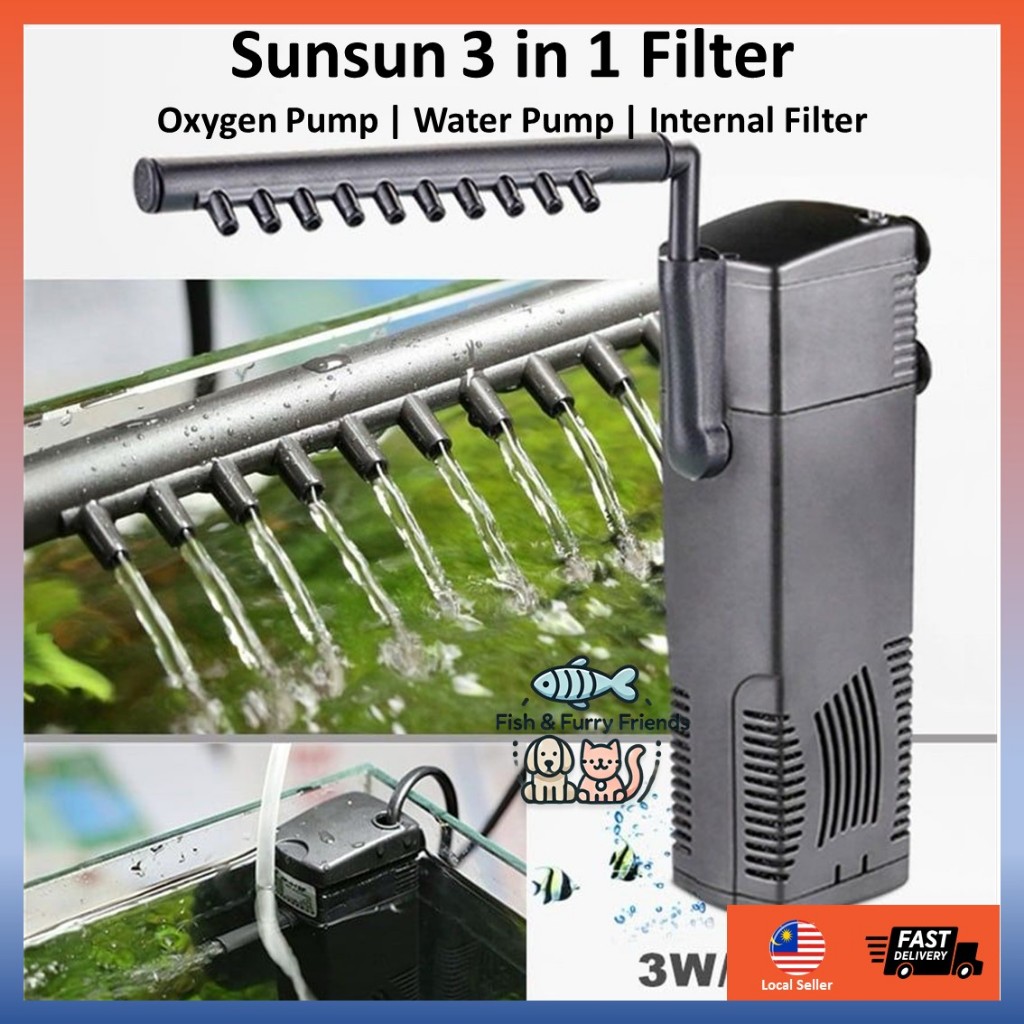 SunSun 3 in 1 Low Water Fish Aquarium ถังกรอง Rain bar ปรับ Flow HJ111B/311B/411B/611B
