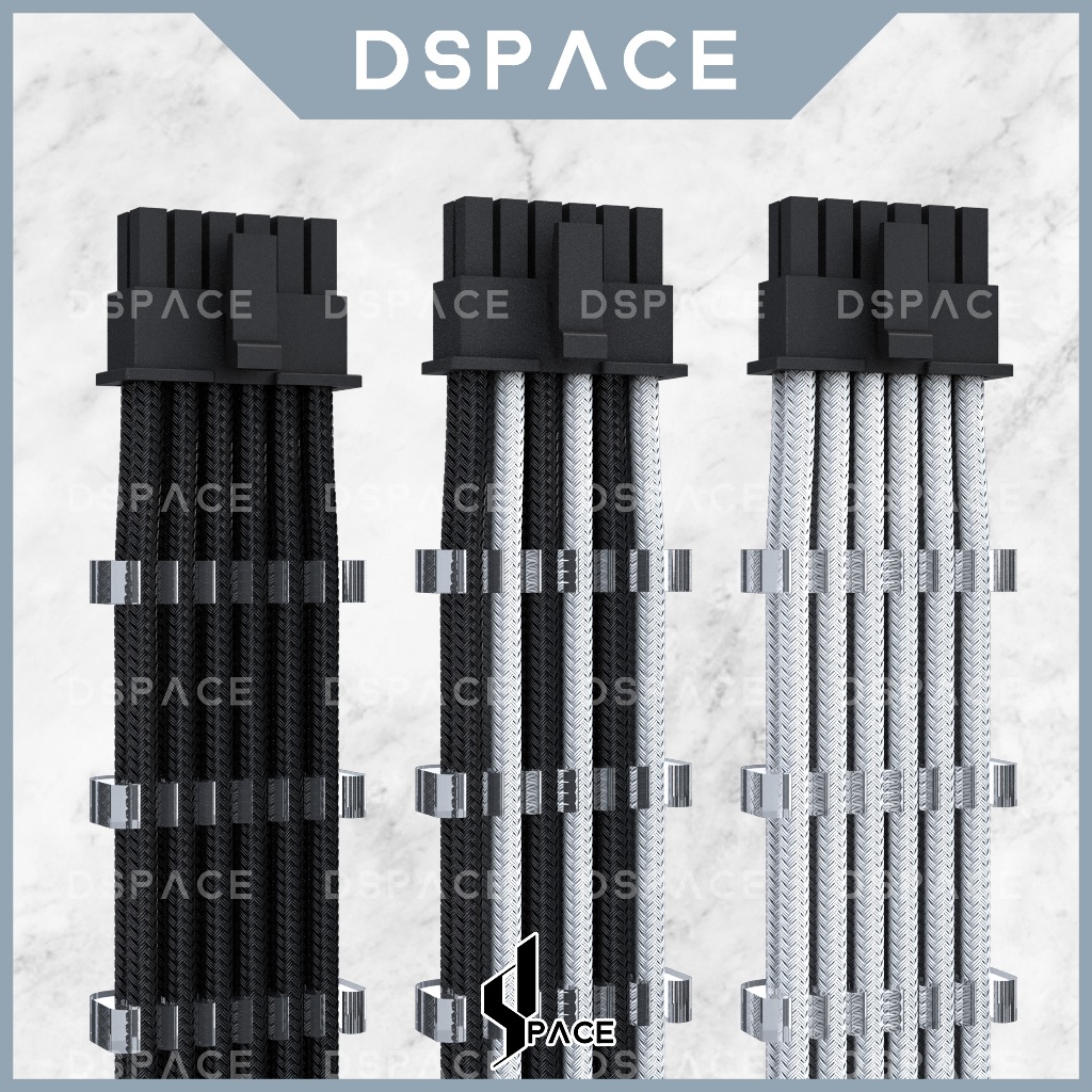 DSPACE PCIE 5.0 12VHPWR สาย GPU 16AWG PSU Power Sleeved Modular สาย 16pin(12 +4) PCIe 5.0 ถึง 3X PCI