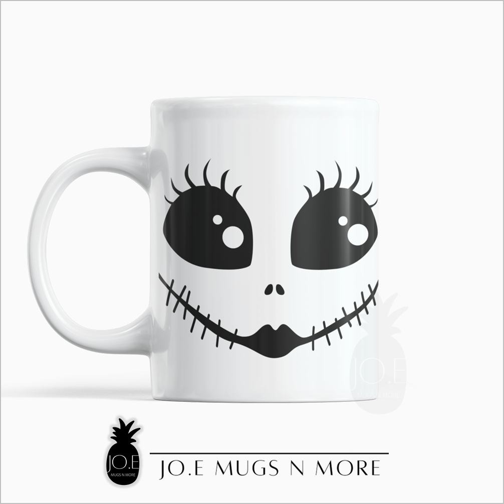 M346 JO.E CUSTOM NAME HALLOWEEN SCARY FACE 2 แก้ว. ถ้วย. ส่วนตัว.