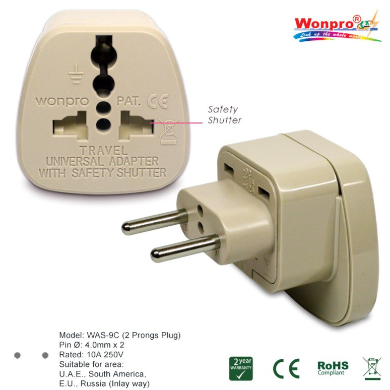 WONPRO อะแดปเตอร์สําหรับเดินทางอเนกประสงค์ W/SS - WAS-9C