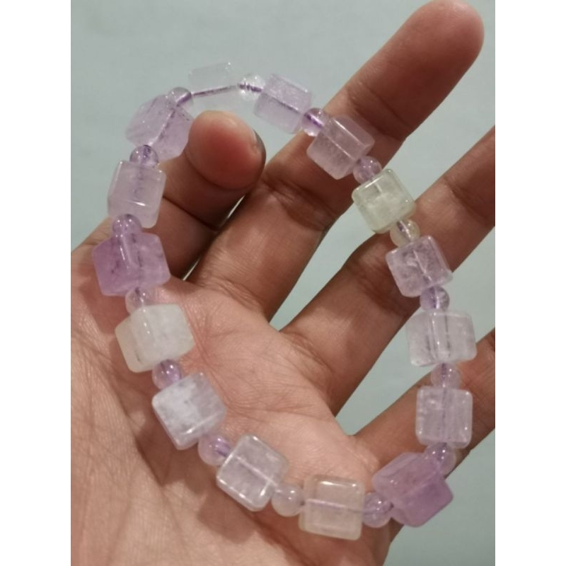 KUNZITE CUBE BRACELET