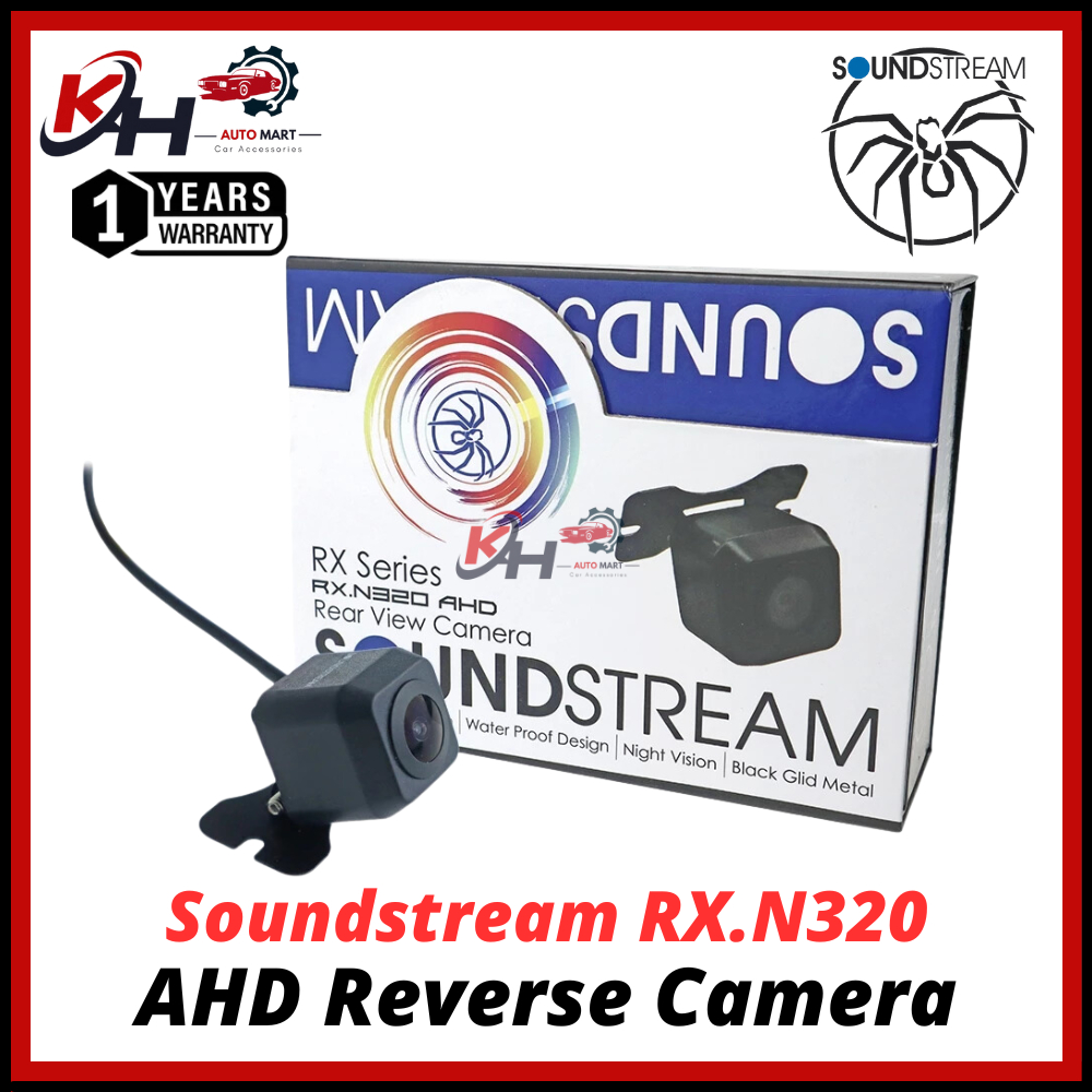 AHD 140 RX.N320 AHD SOUNDSTREAM กล้องย้อนกลับ 180 มุม Full HD กันน้ํา Night Vision - ด้านหน้าด้านหลั