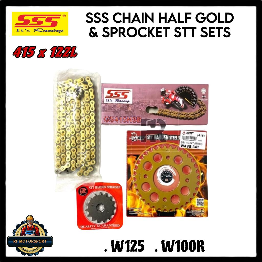 [415 SSS GOLD] W125/W100R 415 ชุดหมุนหู SSS GOLD CHAIN HARDEN STEEL
