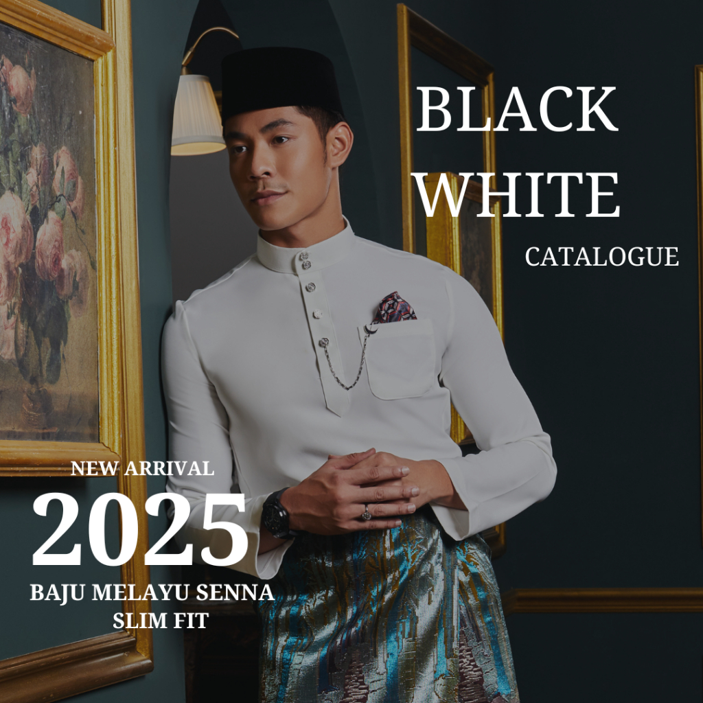 2025 BAJU MELAYU ELRAH EXCLUSIVE SENNASLIM FIT (แมวสีดําและสีขาว)