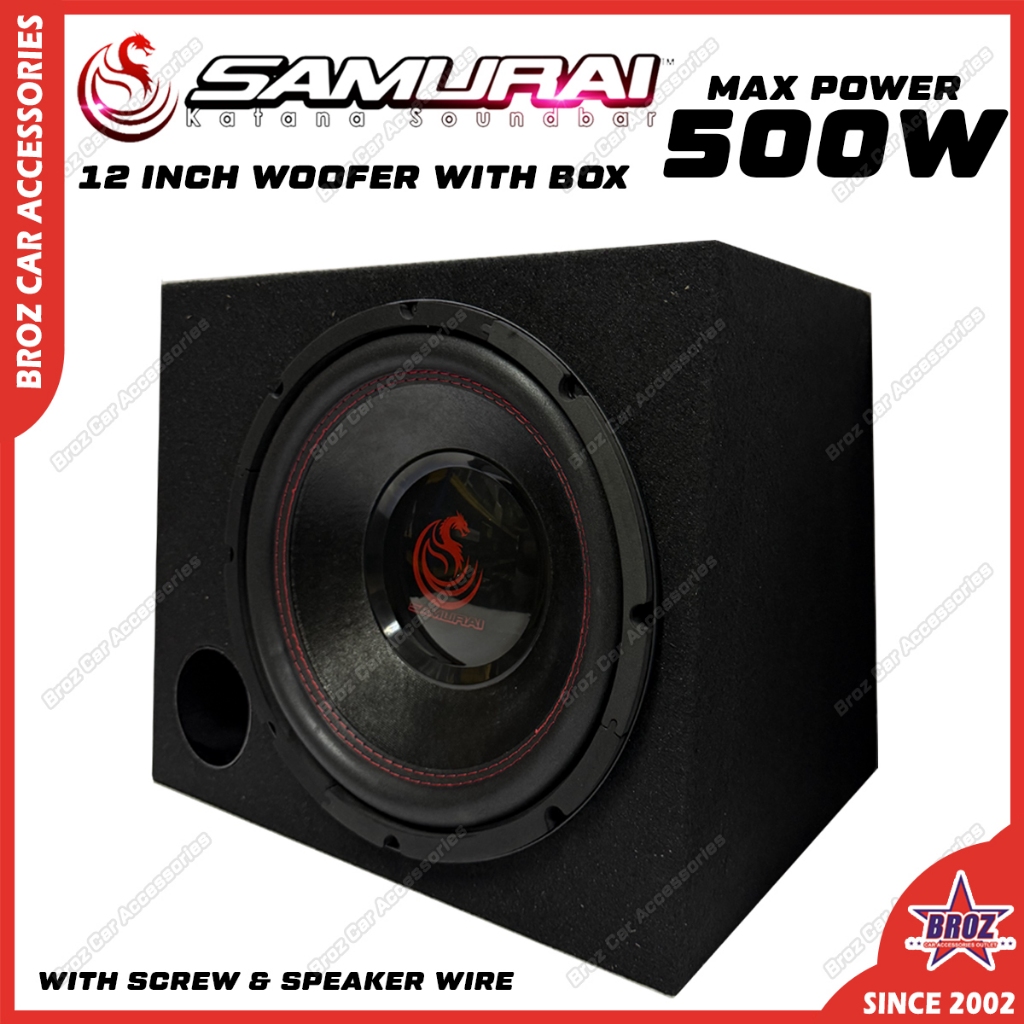 [กล่องเดี่ยว] SAMURAIKATANA 12 INCH Sub Woofer 500W Peak Power Car Subwoofer Kereta พร้อมกล่อง