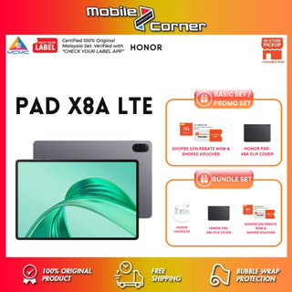HONOR Pad X8a LTE (4+4GB Extended RAM + 128GB ROM) | Snapdragon 680 4G 🎁 | Warranty under HONOR Malaysia