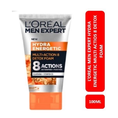 Loreal MEN EXPERT HYDRA ENERGETIC MULTI ACTION 8 DETOX FOAM 100ML (EXP 02/2025)