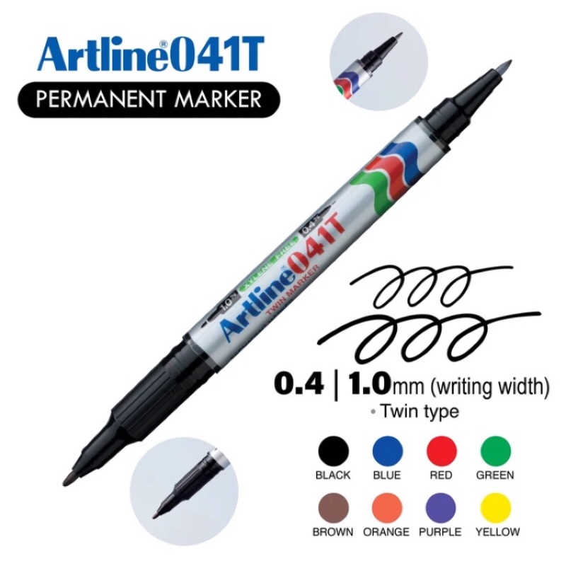 Artline 041T ปากกามาร์กเกอร์ถาวรแบบแฝด👍👍