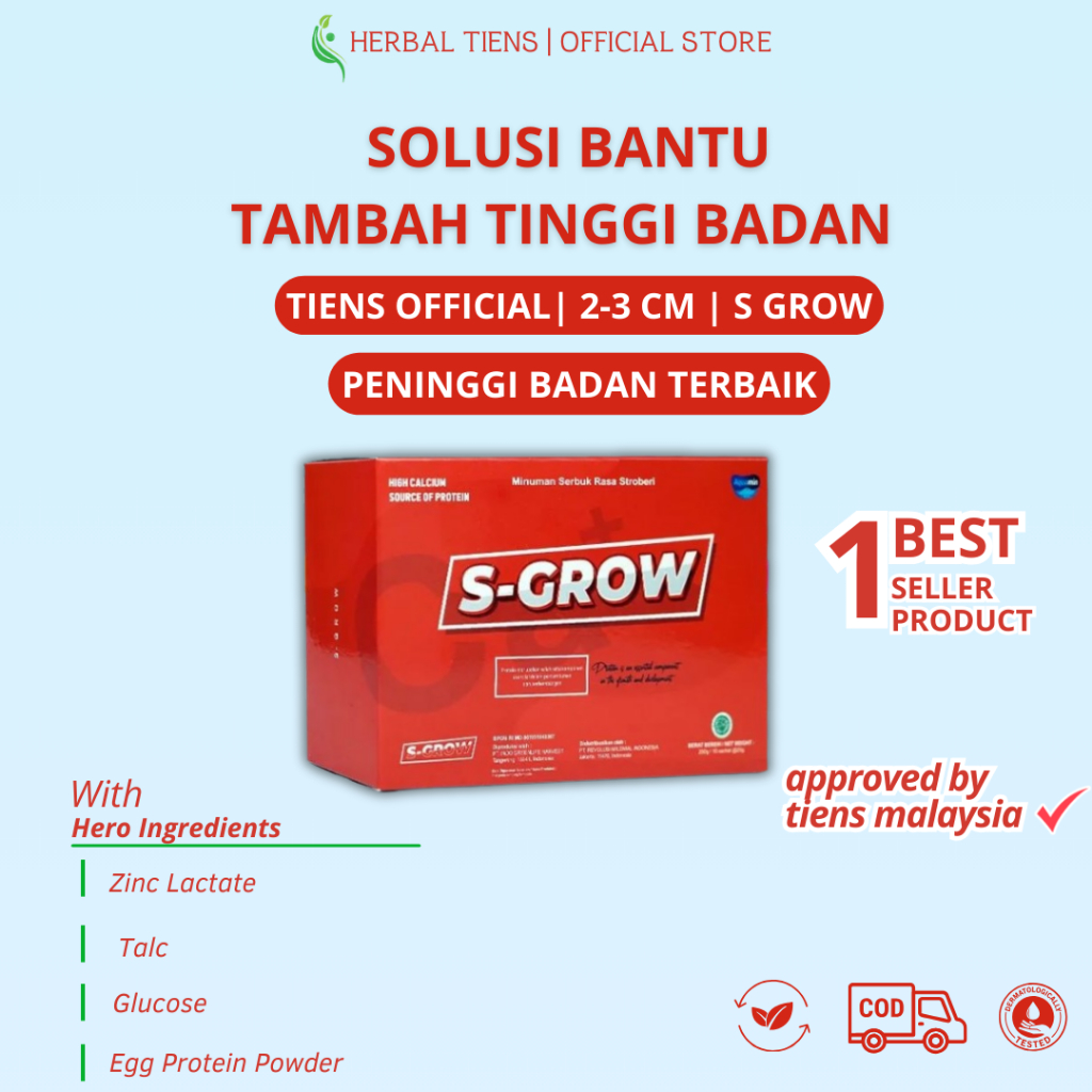 เพิ่มความสูง S Grow Ubat Tinggi Badan Susu Peninggi Badan Calsium สังกะสี ความสูง Grow