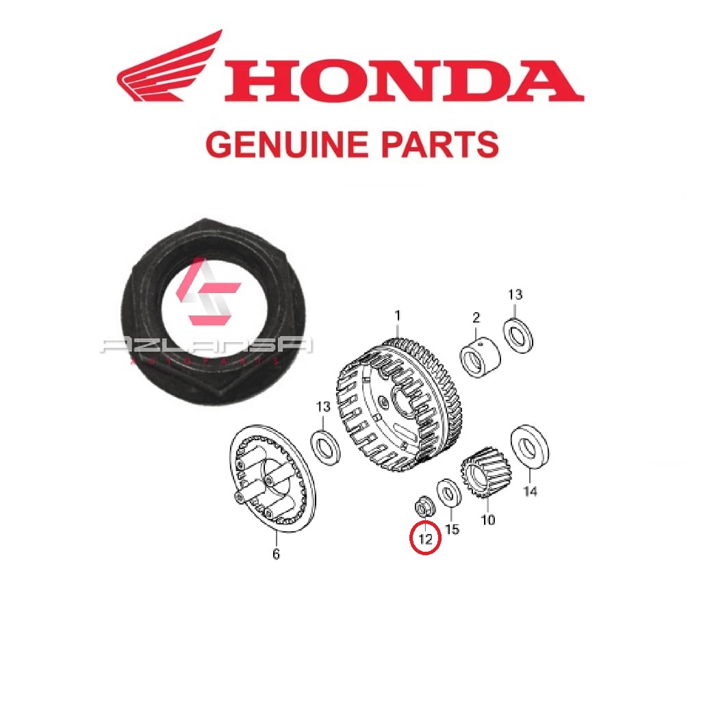 น็อตหน้าแปลนพิเศษ 14mm ( 90202-KRM-840 ) RS150R V1 V2 V3, RS-X V1 V2 & CBR150R