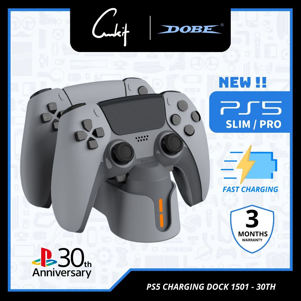 DOBE PS5 แท่นชาร์จ 30th Anniversary Limited Edition รองรับ PS5 FAT SLIM PRO Dual Sense Controller