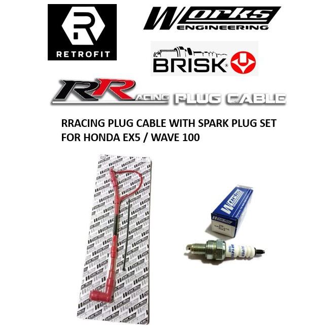 ชุดหัวเทียนและสายเคเบิล Works Engineering RRacing G-C1+RR2 Honda EX5 Wave100 Wave 100