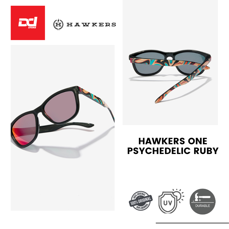 HAWKERS ONE - แว่นกันแดดโพลาไรซ์ PSYCHEDELIC RUBY และนําเข้าจากสเปน