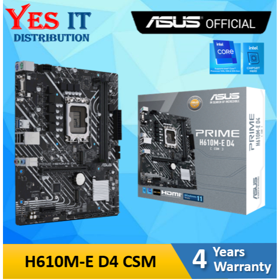 เมนบอร์ด Asus Prime H610M-E D4-CSM / H610M-K D4-CSM LGA1700 mATX