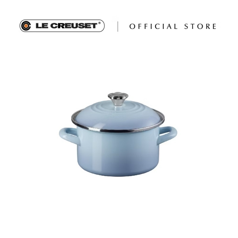 Le CREUSET EOS หม้อตุ๋น 18 ซม. พร้อมลูกบิดดอกไม้สแตนเลส - Coastal Blue จาก LE CREUSET