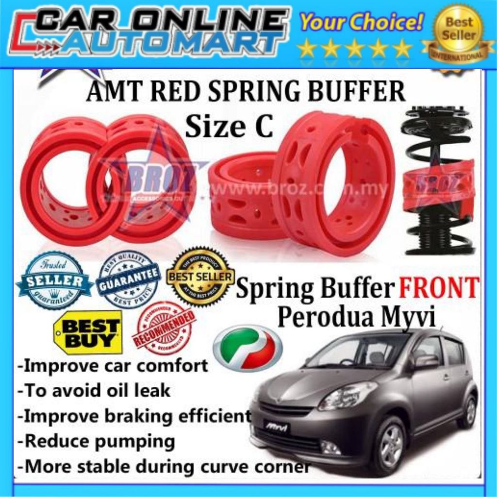 Perodua Myvi OEM Front C-Type Car โช้คอัพบัฟเฟอร์ - สีแดง