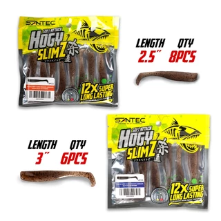 SANTEC - HOGY MINNOW LUMINOUS SLIMZ 2.5" X 8PCS /3" X 6PCS - SOFT BAIT SOFT SNAKEHEAD BUJUK