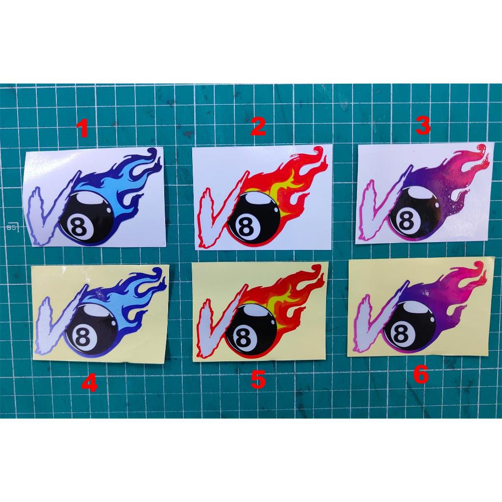 🔥สติ๊กเกอร์ V8 BALL🔥สติ๊กเกอร์ PVC และสติ๊กเกอร์สะท้อนแสง