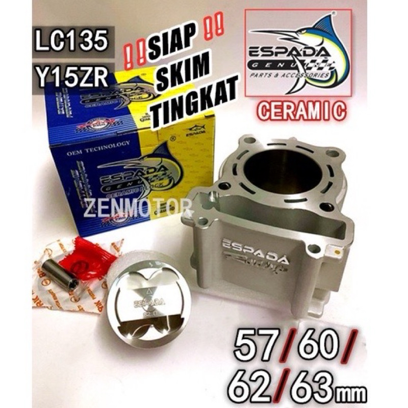 LC135 Y15ZR BLOCK ESPADA LC 62 มม. 63 มม.60 มม.57 มม.65 มม.บล็อกเซรามิค LC 57 60 62 63 65 BLOCK ESPA