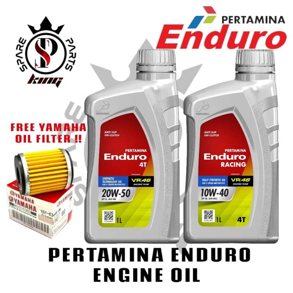 100% GUARANTE PERTAINA ENDURO ENGINE OIL MINYAK HITAM 4T 20W50 SEMI FULLY SYNTHETIC 10W40 MINYAK ENJ