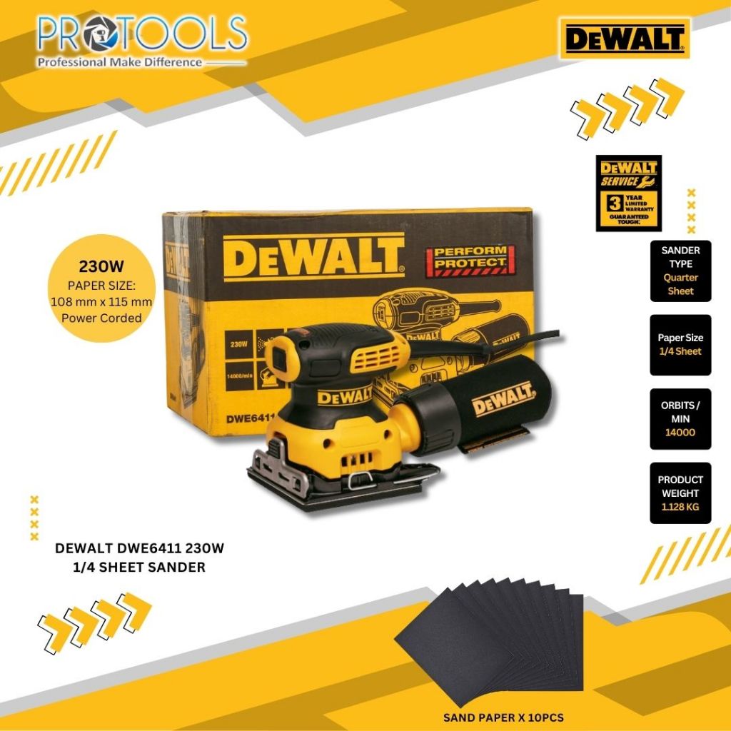 DeWalt DWE6411-B1 เครื่องขัดกระดาษทราย