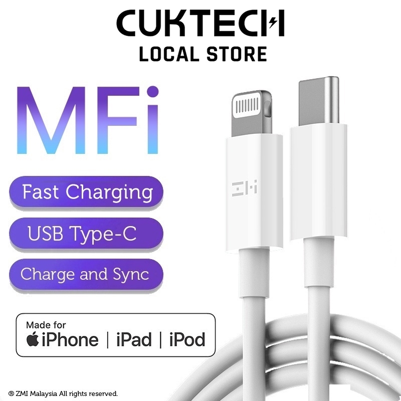 ZMI AL870C MFi ได้รับการรับรอง USB Type-C ถึง Lightning Cable iOS MFi (1 M/1.5 M/18 W/20 W/30 W) สํา